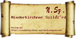 Niederkirchner Szilárd névjegykártya
