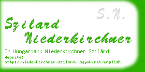 szilard niederkirchner business card